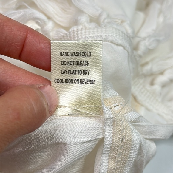 Lovestitch Off White Boho Oversized Fringe Blouse Size S/M NWT - Picture 10 of 13